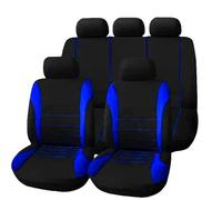 Ggwqoops Housses De Siège Auto en Polyeste Lot De 2 4 Ou 9 Pièces Coussins Universels pour Siège Avant Et Arrière Quatre Saisons Ensembles Housses Siège(5 Seat Blue)
