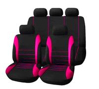 Ggwqoops Housses De Siège Auto en Polyeste Lot De 2 4 Ou 9 Pièces Coussins Universels pour Siège Avant Et Arrière Quatre Saisons Ensembles Housses Siège(5 Seat Fuchsia)