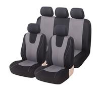Ggwqoops Housses De Siège Auto Universelles en Polyester Compatibles avec La Plupart des Voitures SUV Fourgonnettes Tissu Uni Bicolore Élégantes Ensembles Housses Siège(Gray Full set1)