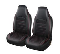 Ggwqoops Lot De 2 Housses De Siège Avant en Cuir PU pour Voiture À Dossier Haut Universelles Accessoires De Protection pour Siège Auto Ensembles Housses Siège(Red 2pcs)