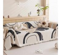 GGWYBAFS Housse de canapé Tout Compris en Coton et Lin Jacquard Vintage, Housse de canapé/Serviette Universelle Toutes Saisons Anti-Rayures de Chat.(Style 7,180 * 230cm/71x91in)