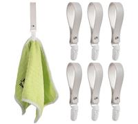 GGXZHT 6 Pièces Pince à Serviette, Accroche Torchon Porte-Serviettes avec Boucle en Cuir, Crochet Torchon Porte Serviette Salle de Bain, Clips Porte-Torchon Placards Serviettes Suspendues.