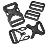 GGXZHT Boucles en Plastique à Déclenchement Latéral et Tri-Glide Curseur de Sangle, Flat Side Release Buckles, attache sangle sac bandouliere,boucle ceinture. (38mm)