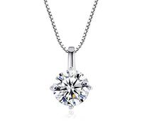 GGYTMQL 1 Carat Collier de pendentif Moisanite pour les femmes 100% 925 Sterling Sparkling Wedding Party Bijoux