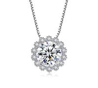 GGYTMQL 1 carat d Color Moissanite Pendant Colliers pour femmes 925 STERLING SPILLSHING MEDIAL FILKELRY