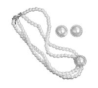 GGYTMQL 1 Collier de Fausse Perle et Boucle d'oreille pour Femmes Bijoux de clavicule inspiré de Vintage