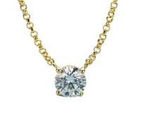 GGYTMQL 1 CT D VVS1 Diamond rond avec collier pendentif Moissanite pour femmes Cadeaux de fiançailles mariées