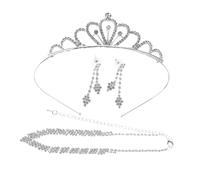 GGYTMQL 1 ensemble de bijoux de mariée élégants simples avec strass, collier, boucles d'oreilles, bandeau accessoires pour mariages, fêtes, occasions spéciales, design confortable et léger