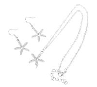 GGYTMQL 1 ensemble de boucles d'oreilles et collier élégants en forme d'étoile pour femme, bijoux uniques inspirés de l'océan pour les fêtes, les mariages et les occasions spéciales, cadeau