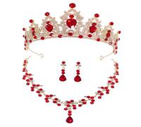 GGYTMQL 1 ensemble élégant collier et boucles d'oreilles en strass pour mariage, anniversaire, Noël, accessoires pour mariées et femmes