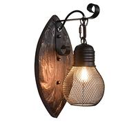 GGYTMQL 1 PCS Appliques murales, Lampes murales, Fer intérieur + Éclairage Mural Moderne en Bois pour décoration intérieure Chambre de Chambre à Coucher