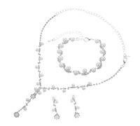 GGYTMQL 1 Set Bracelet des boucles d'oreilles de collier de collier d'oreilles élégantes pour femmes conception légère confortable pour les mariages fêtes accessoires charmants pour les demoiselles