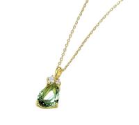 GGYTMQL 10 * 10 mm Collier de pendentif en cristal pour les femmes Style Bleu vert jaune coloré Amethyste Citrine Citrine Bijoux