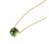 GGYTMQL 10 * 10 mm Collier de pendentif en cristal pour les femmes Style Bleu vert jaune coloré Amethyste Citrine Citrine Bijoux