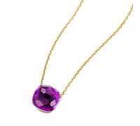 GGYTMQL 10 * 10 mm Collier de pendentif en cristal pour les femmes Style Bleu vert jaune coloré Amethyste Citrine Citrine Bijoux