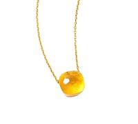 GGYTMQL 10 * 10 mm Collier de pendentif en cristal pour les femmes Style Bleu vert jaune coloré Amethyste Citrine Citrine Bijoux