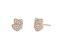 GGYTMQL 100% 925 Boucles d'oreilles de pote de Papillon de Couleur Rose pour Femmes Bijoux de déclaration de Mariage
