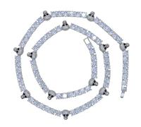 GGYTMQL 14 carats d'or sur 925 chaîne de Tennis Moissanite en Argent avec Pendentif crâne Hip-hop - élégance énervée pour Les Audacieux. Un Cadeau Unique pour la Fashionista intrépide, la fête