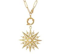GGYTMQL 14K Collier pour Les Yeux diaboliques rempli pour Hommes et Femmes, Collier de Coeur avec Un œil Bleu Mal et Soleil, Collier Mignon avec Pendentif pour Chien, Long et Chanceux, Collier coloré