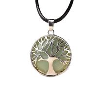 GGYTMQL 1pc Crystal Naturel Simple Arbre de Vie Pendant Crystal Quartz Bijoux minéral coloré pour Les Hommes Collier Collier DIY Gift-Malachite