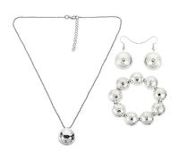 GGYTMQL 1set Disco Ball Jewelry Collier Boucles d'oreilles Bracelet pour les fêtes Elegant Neck and Qurist Decorations ACCESSOIRES À LA MODI