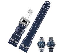 GGYTMQL 20 mm 21 mm 22 mm Band de montre en cuir authentique pour IWC Big Pilot Flamethrower Little Prince Mark Strap Nail Willow Nail Bracelet