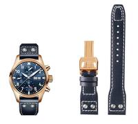 GGYTMQL 20 mm 21 mm 22 mm Band de montre en cuir authentique pour IWC Big Pilot Flamethrower Little Prince Mark Strap Nail Willow Nail Bracelet