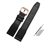 GGYTMQL 20 mm 21 mm Brown Black Men Watch Band pour IWC Pilot Mark XVIII IW327004 IW377714 Bracelet en cuir authentique en cuir (couleur noire noire, taille: 20 mm)