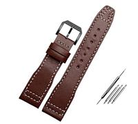 GGYTMQL 20 mm 21 mm Brown Black Men Watch Band pour IWC Pilot Mark XVIII IW327004 IW377714 Bracelet en cuir authentique en cuir (couleur noire noire, taille: 20 mm)