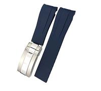 GGYTMQL 21 mm 22 mm Black Blue Blue Rubber Watch Band pour Deepsea Sea-Dweller Submariner 41 mm Plongée SILICONE SILICONE STRAP