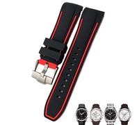GGYTMQL 23 mm 24 mm Slicon en caoutchouc Watch STRAP ASSION POUR T035 T035627 Boucle papillon Remplacement des bandes de montre Black Bleu Bleu Curbed