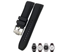 GGYTMQL 23 mm 24 mm Slicon en caoutchouc Watch STRAP ASSION POUR T035 T035627 Boucle papillon Remplacement des bandes de montre Black Bleu Bleu Curbed