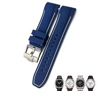 GGYTMQL 23 mm 24 mm Slicon en caoutchouc Watch STRAP ASSION POUR T035 T035627 Boucle papillon Remplacement des bandes de montre Black Bleu Bleu Curbed