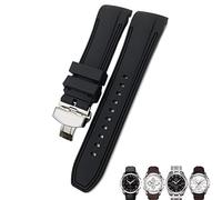 GGYTMQL 23 mm 24 mm Slicon en caoutchouc Watch STRAP ASSION POUR T035 T035627 Boucle papillon Remplacement des bandes de montre Black Bleu Bleu Curbed