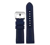 GGYTMQL 24 mm 26 mm de grande taille pour les hommes accessoires de bracelet en cuir en nylon furtif ， pour PAM00984 00985 PAM111 PAM441 Série de montres accessoires