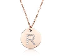 GGYTMQL 26 Lettres Collier Femmes argentées plaquées Rond Crystal Alphabet Pendant Choker Fashion Bijoux Nouveau Cadeau à Girl