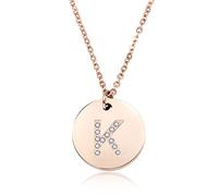GGYTMQL 26 Lettres Collier Femmes argentées plaquées Rond Crystal Alphabet Pendant Choker Fashion Bijoux Nouveau Cadeau à Girl