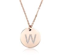 GGYTMQL 26 Lettres Collier Femmes argentées plaquées Rond Crystal Alphabet Pendant Choker Fashion Bijoux Nouveau Cadeau à Girl