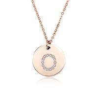 GGYTMQL 26 Lettres Collier Femmes argentées plaquées Rond Crystal Alphabet Pendant Choker Fashion Bijoux Nouveau Cadeau à Girl