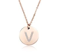 GGYTMQL 26 Lettres Collier Femmes argentées plaquées Rond Crystal Alphabet Pendant Choker Fashion Bijoux Nouveau Cadeau à Girl