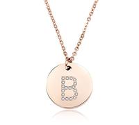 GGYTMQL 26 Lettres Collier Femmes argentées plaquées Rond Crystal Alphabet Pendant Choker Fashion Bijoux Nouveau Cadeau à Girl