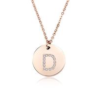 GGYTMQL 26 Lettres Collier Femmes argentées plaquées Rond Crystal Alphabet Pendant Choker Fashion Bijoux Nouveau Cadeau à Girl