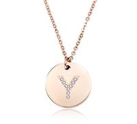 GGYTMQL 26 Lettres Collier Femmes argentées plaquées Rond Crystal Alphabet Pendant Choker Fashion Bijoux Nouveau Cadeau à Girl