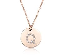 GGYTMQL 26 Lettres Collier Femmes argentées plaquées Rond Crystal Alphabet Pendant Choker Fashion Bijoux Nouveau Cadeau à Girl