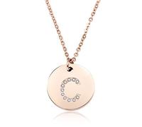 GGYTMQL 26 Lettres Collier Femmes argentées plaquées Rond Crystal Alphabet Pendant Choker Fashion Bijoux Nouveau Cadeau à Girl