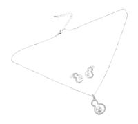 GGYTMQL 2pcs bijoux en perles ensemble pour les femmes boucles d'oreilles en forme de gourde uniques et collier élégant pour les mariages anniversaires pour la fête des mères et les fêtes