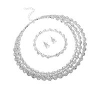 GGYTMQL 3 PCS Bijoux Bijoux avec Collier de Collier Boucles d'oreilles Bracelet pour Les Mariages Bijoux élégants pour Les Demoiselles d'honneur des mariées et Occasions spéciales