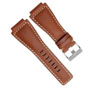GGYTMQL 33 * 24 mm Convex End Italian Leather Watch Band for Bell Series BR01 BR03 BELLE ROSS ROSKED HAN STRAP