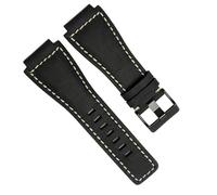 GGYTMQL 33 * 24 mm Convex End Italian Leather Watch Band for Bell Series BR01 BR03 BELLE ROSS ROSKED HAN STRAP