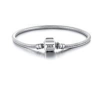 GGYTMQL 90% 925 Charms Bracelet pour femmes Bijoux fins fines bracelet de chaîne de base de Snake/Smoot